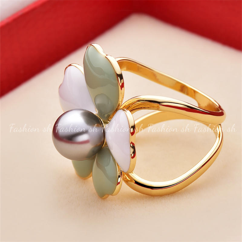 Hot Jual Baru Cinta Mutiara Syal Kancing Paduan Cincin Aksesoris