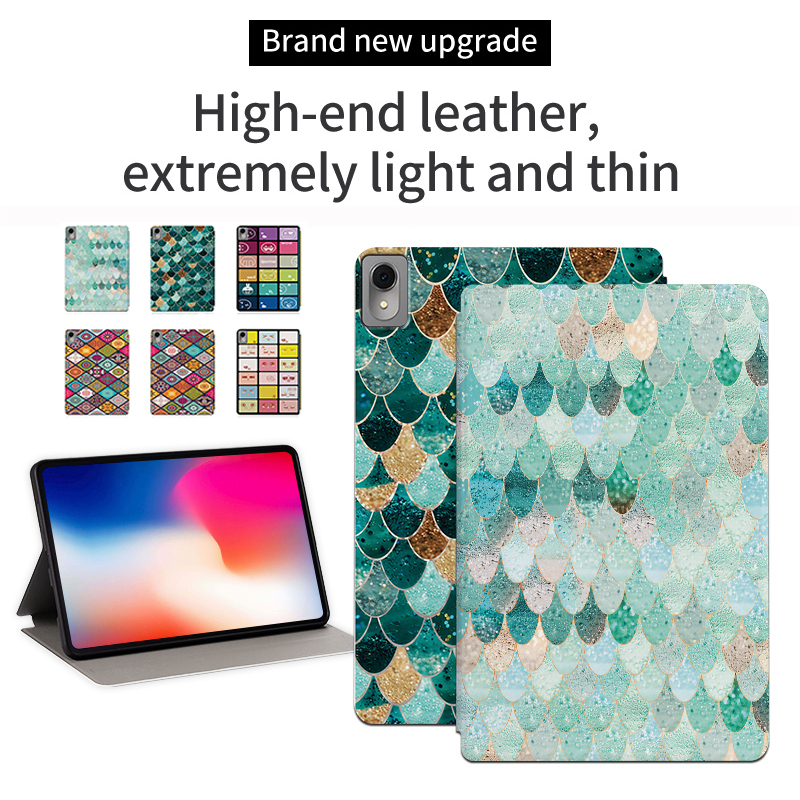 Untuk Huawei Matepad11.0 inch (2023) DBR-W10 DBR-W00 11.0 inch Fashion Tablet Case Fancy Color Lattice Series Flip Stand Casing PU Leather Cover Pelindung