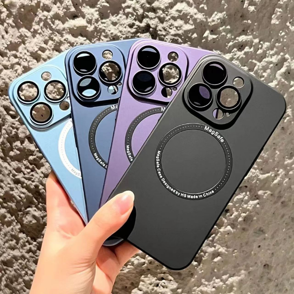 IPHONE Casing PC Keras 0.8MM Ultra Tipis Slim Matte Magnetik Untuk Iphone11 12 13 14 Pro Max Xs Max XR 14 Plus Case Dengan Lensa Kamera Pelindung Kaca