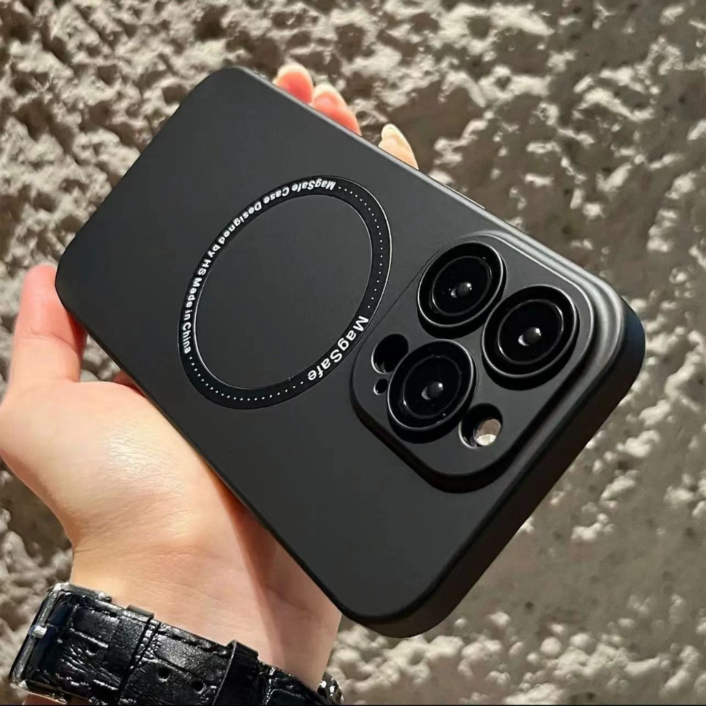 IPHONE Casing PC Keras 0.8MM Ultra Tipis Slim Matte Magnetik Untuk Iphone11 12 13 14 Pro Max Xs Max XR 14 Plus Case Dengan Lensa Kamera Pelindung Kaca