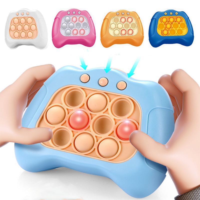 Tik Tok Gamepad Pop It PRO The Light-Up Pattern Popping Game Fidget Anti Stress Mainan Elektrik Pop Quick Push Bubbles Game Console Series Mainan