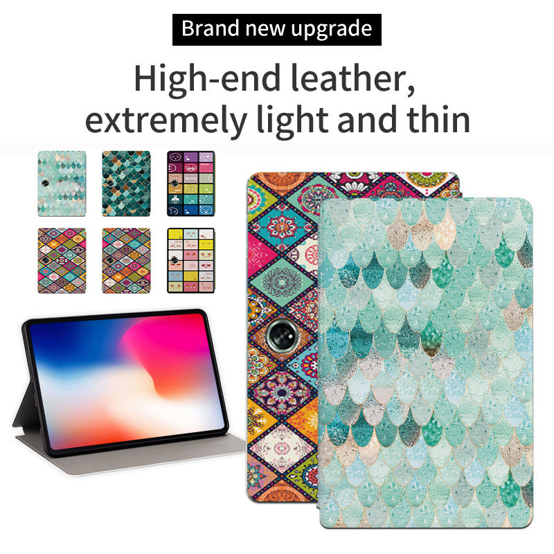 Untuk OnePlus Pad (2023) 11.61 &quot;1+Pad Fashion Tablet Case Fancy Color Lattice Series Flip Stand Casing PU Leather Cover Pelindung