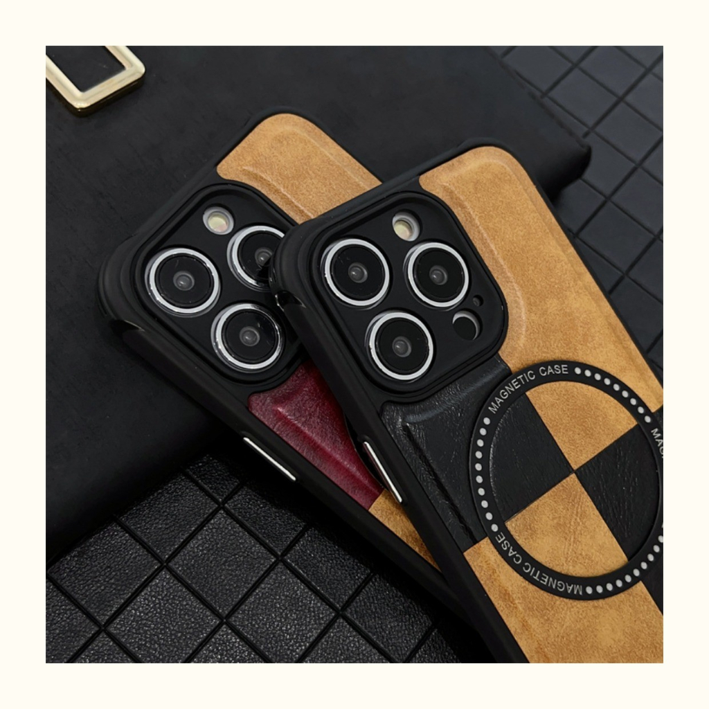 New! Casing Adsorpsi Magsafe Warna Kontras untuk iPhone 11 12 13 14 Pro Max Pelindung Kamera Kulit 13 Pro Max Soft Case dengan Fungsi Anti-jatuh dan Anti-selip