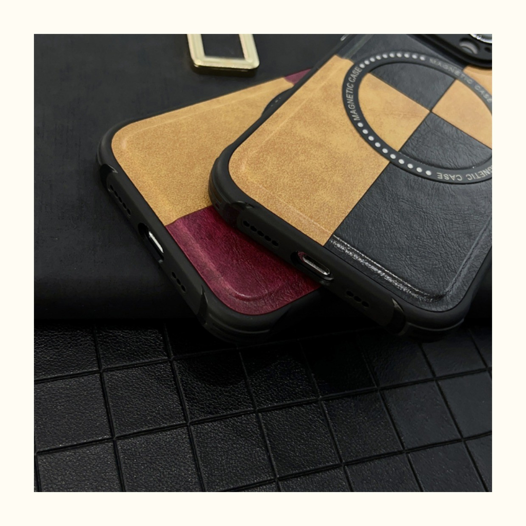 New! Casing Adsorpsi Magsafe Warna Kontras untuk iPhone 11 12 13 14 Pro Max Pelindung Kamera Kulit 13 Pro Max Soft Case dengan Fungsi Anti-jatuh dan Anti-selip