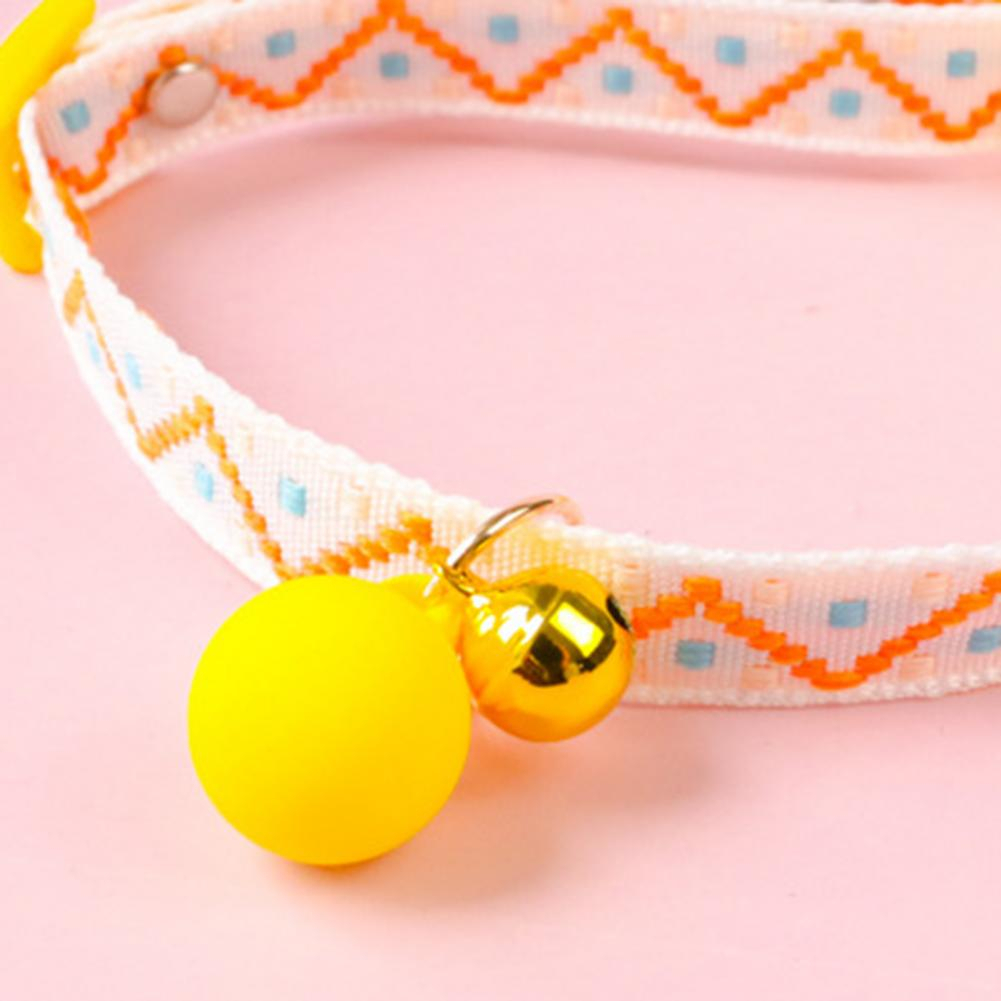 Kalung Leher Anjing / Kucing adjustable Dengan Lonceng Warna-Warni