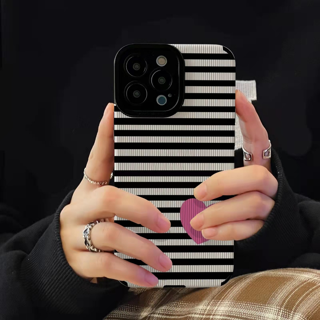 【Love】Lamb Skin Pretty Soft Case for IPhone 6S 7 Plus 8 Plus X XS XR XS Max iPhone 11 13 12 14 PRO Max ip 11 14 Plus Mini beautiful goodly Phone Case for Women Girl Striped Heart