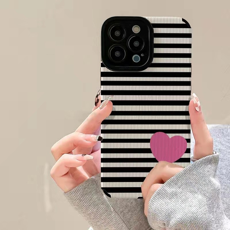 【Love】Lamb Skin Pretty Soft Case for IPhone 6S 7 Plus 8 Plus X XS XR XS Max iPhone 11 13 12 14 PRO Max ip 11 14 Plus Mini beautiful goodly Phone Case for Women Girl Striped Heart