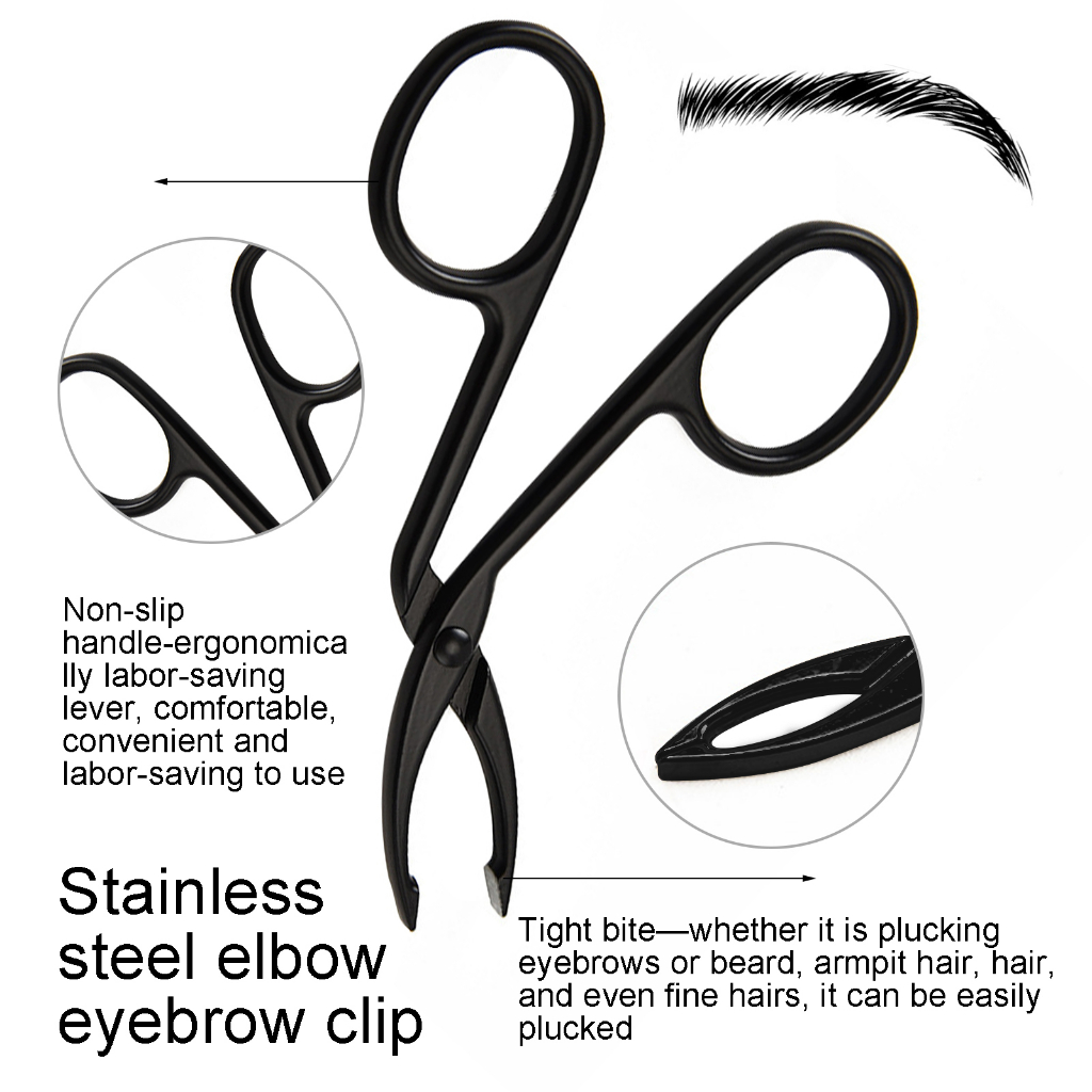 [Predolo1] Pinset Alis Gunting Gagang Pegangan Nyaman Flat Tip Tweezer Trimming