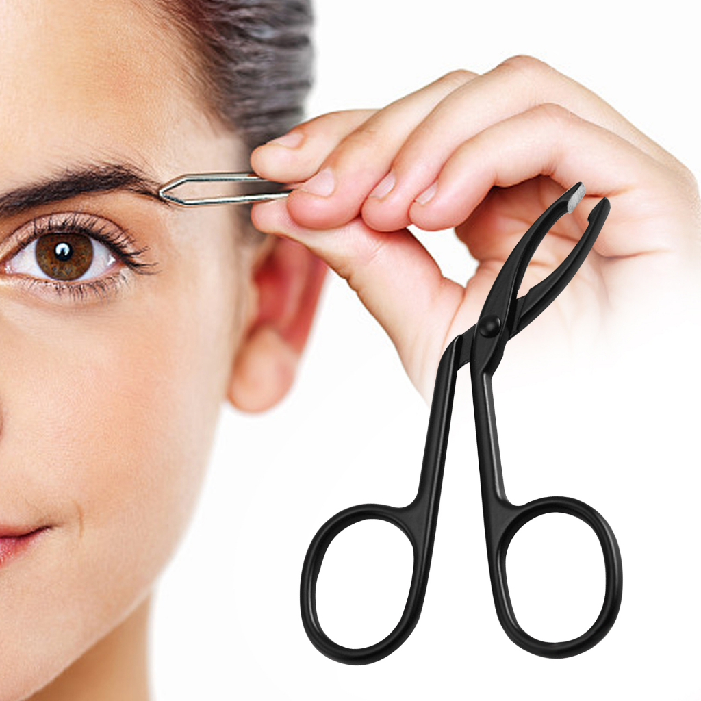 [Predolo1] Pinset Alis Gunting Gagang Pegangan Nyaman Flat Tip Tweezer Trimming