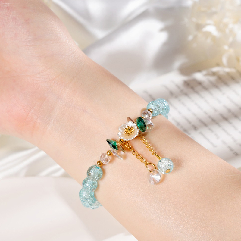 [Antop Termurah] Gelang Transparan Cerah Simple Serbaguna Popcorn Crystal Beaded Bracelet