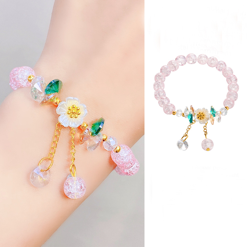 [Antop Termurah] Gelang Transparan Cerah Simple Serbaguna Popcorn Crystal Beaded Bracelet