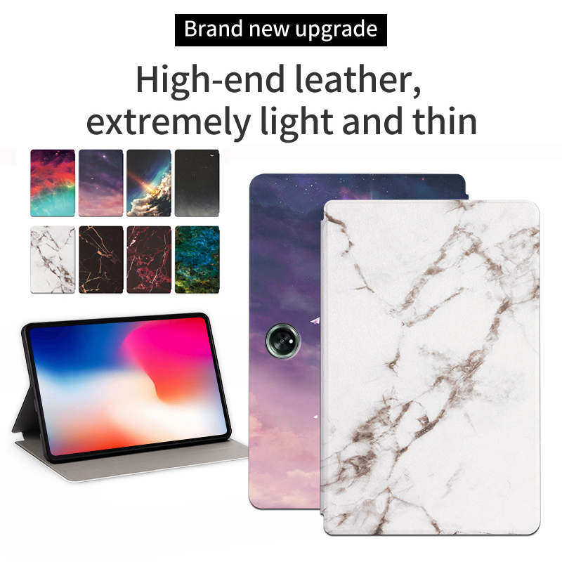 Untuk OnePlus Pad (2023) 11.61 &quot;1+Pad Fashion Kualitas Tinggi Warna Langit Berbintang Marmer Flip Kulit Tablet Pelindung Case Stand Cover