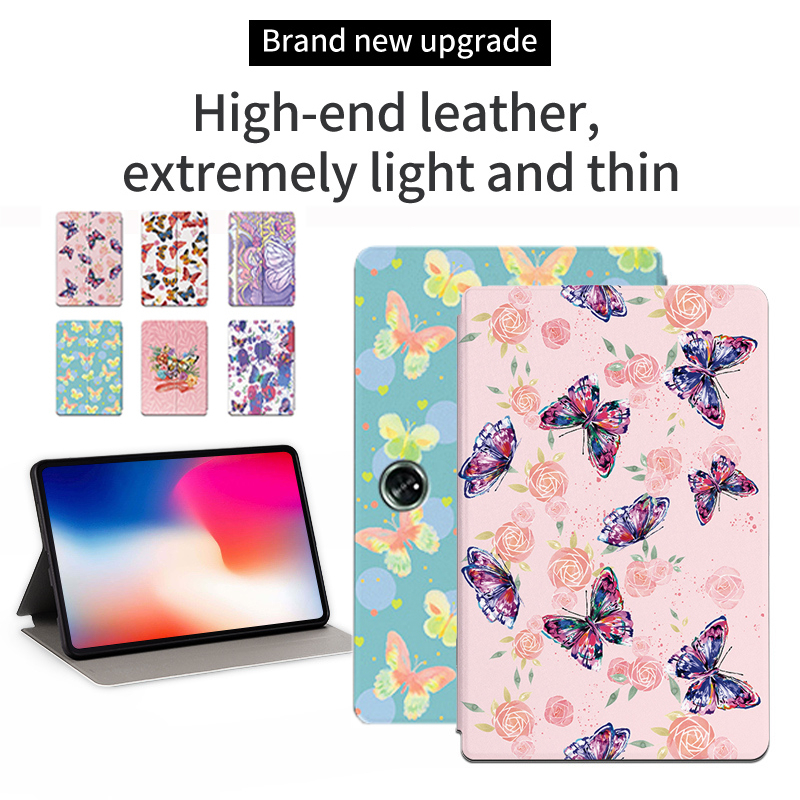 Untuk OnePlus Pad (2023) 11.61 &quot;1+Pad Fashion Tablet Perlindungan Case Flip Book Fancy Color Butterfly PU Leather Stand Cover