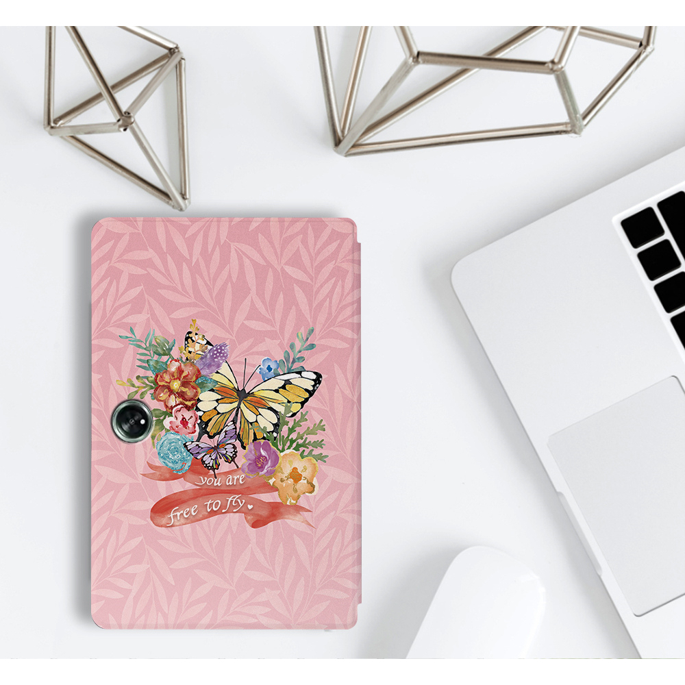 Untuk OnePlus Pad (2023) 11.61 &quot;1+Pad Fashion Tablet Perlindungan Case Flip Book Fancy Color Butterfly PU Leather Stand Cover