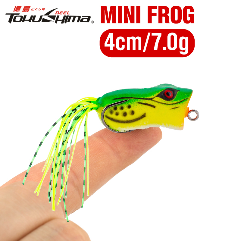 1pcs Mini Soft Frog Lure 4.0cm/7.0g Mengambang Toman Swimbait 3D Mata Snakehead Umpan Pancing Topwater Casting Lures Dengan Kait Tanpa Gulma