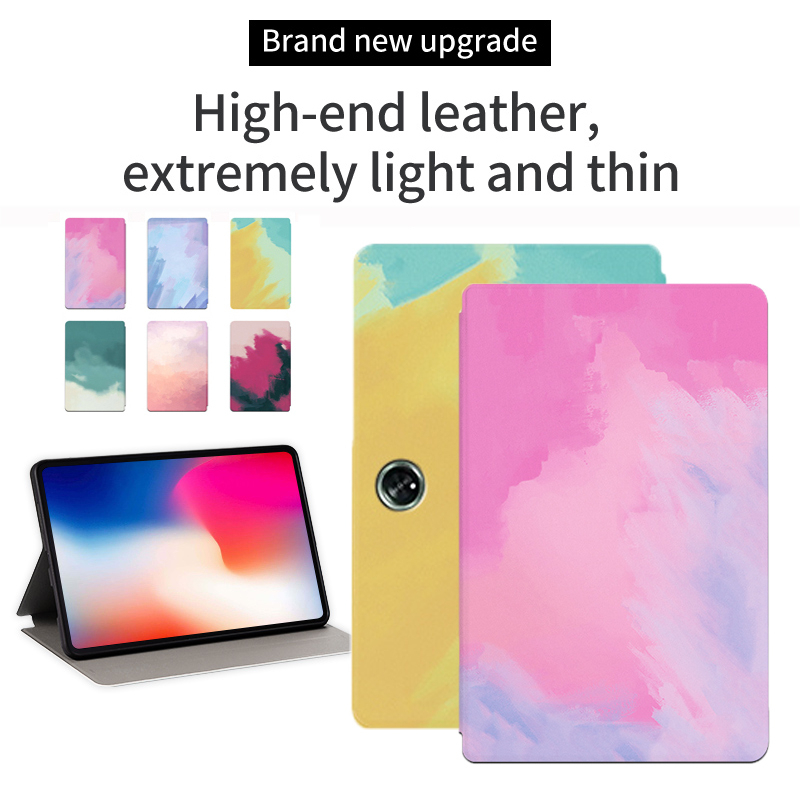 Untuk OnePlus Pad (2023) 11.61 &quot;1+Pad Fashion Tablet Pelindung Case Kualitas Tinggi Cat Air Seni Lukisan Flip Kulit Stand Cover