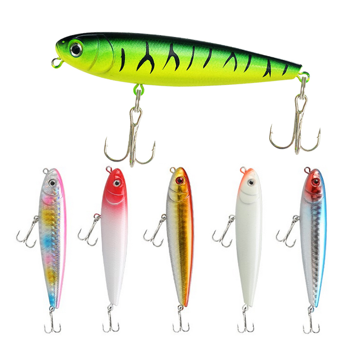 1Pcs Luminous Pencil Minnow Umpan Pancing 8cm 8g Swimbait Fishing Lure Ikan Bass Wobbler Kail Memancing Tackle