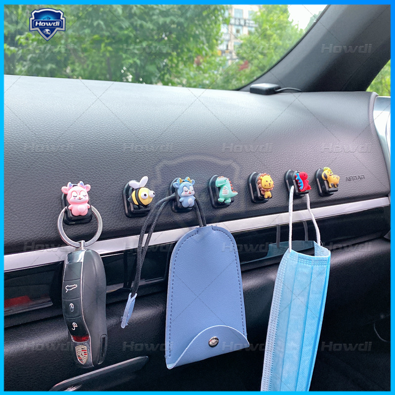 (Ready Stock) Kait Gantungan Mini Kreatif Lucu Multifungsi Dengan Perekat Untuk Belakang Kursi Mobil