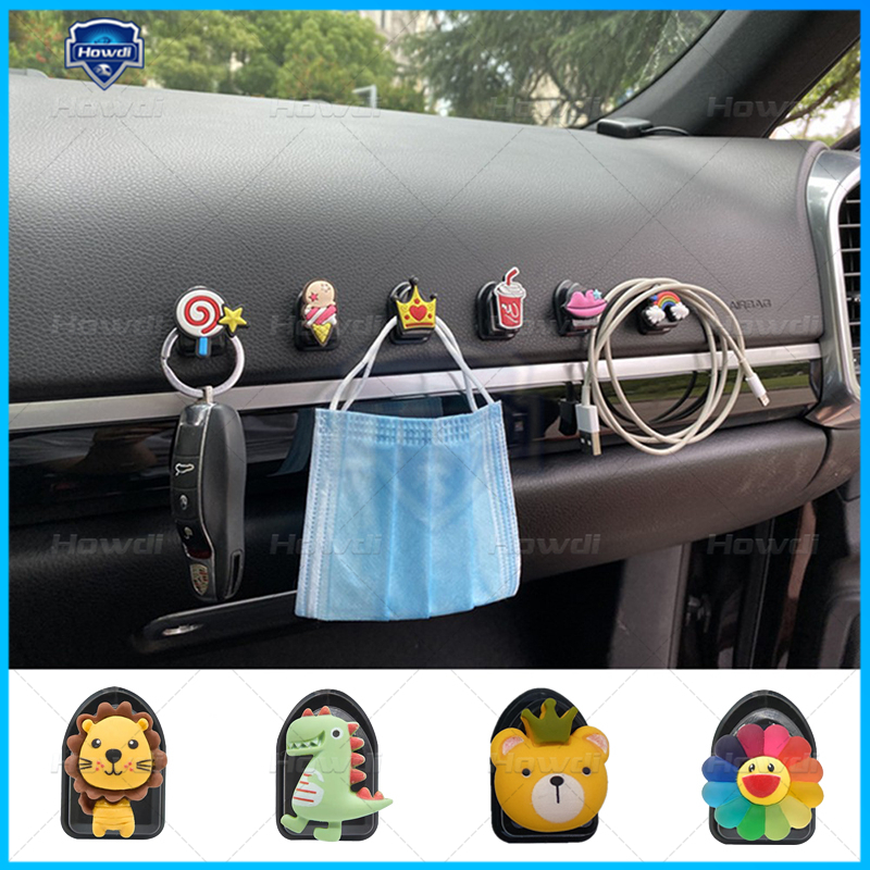 (Ready Stock) Kait Gantungan Mini Kreatif Lucu Multifungsi Dengan Perekat Untuk Belakang Kursi Mobil