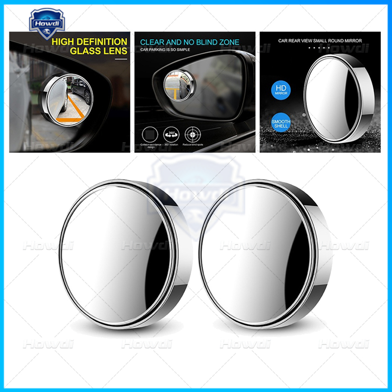 (Ready Stock) 1 Pcs Kaca Spion Mobil Hd Bentuk Bulat Ukuran Kecil Bisa Berputar 360 °