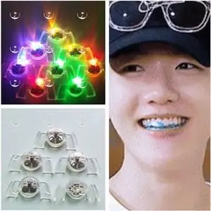 [EXO Baek HYUN Tipe Yang Sama] Corong Kedip Mulut Menyala Karet LED Mouth Piece Guard Mouthpiece RAVE Party Untuk Hadiah