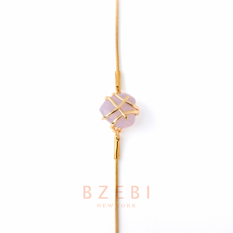 Bzebi Gelang Charm Titanium Steel Emas 18k Dengan Berlian, Anti Karat, Aksesoris Fashion Wanita, Perhiasan Gaya Korea, Hadiah Ulang Tahun Dengan Box Eksklusif 781b