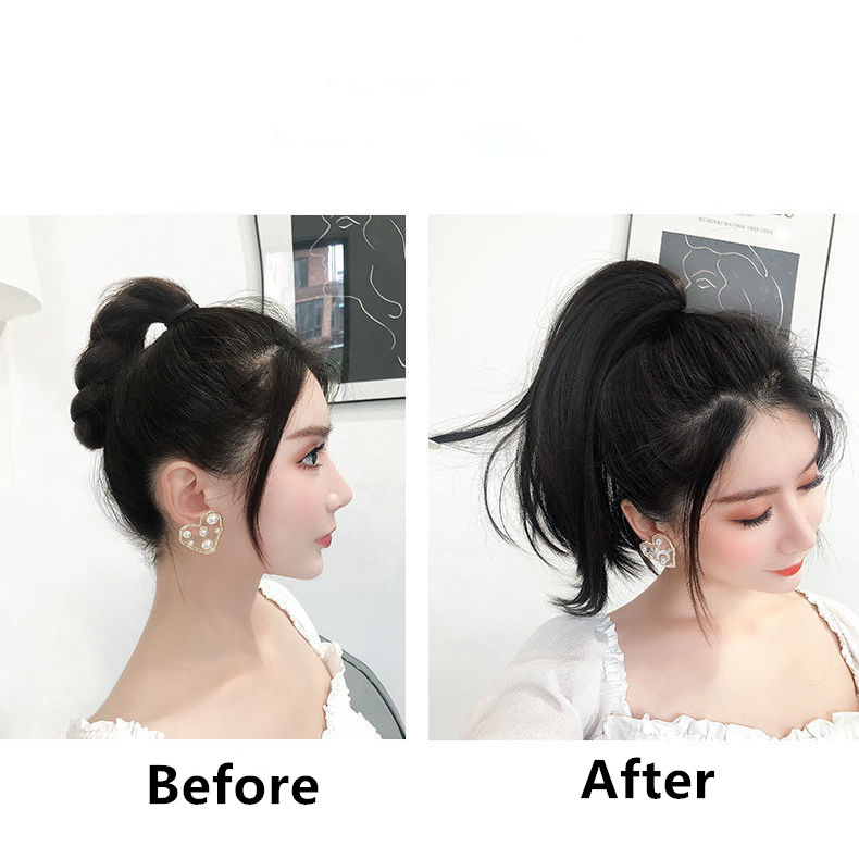 Wanita Perempuan Pendek Lurus Ponytail Wig Rambut Klip Gaya Invisible Hair Extension 30cm