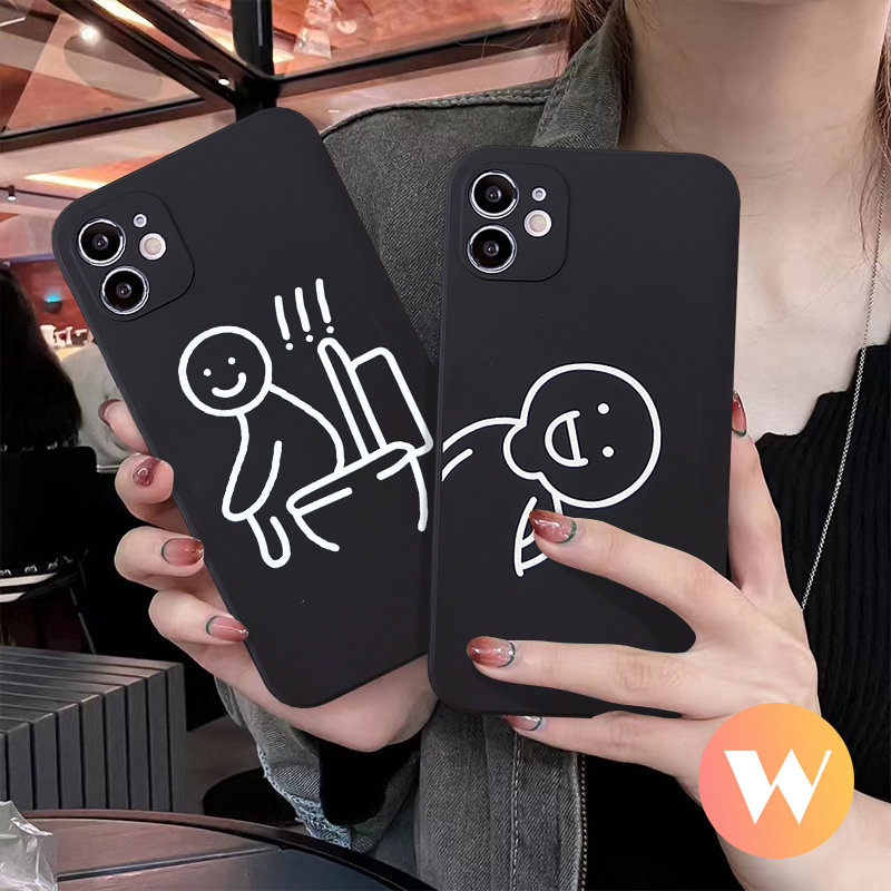 Case Stickman Lucu Hitam Dan Putih Oppo A76 A96 A16 A57 A17 A17k A11 A12 A54 A15 A7 A95 A78 A36 A74 A11K A5S A92 A1K A3S Reno 8T 7 6 4F 5F 45 A5 A53 A9 Soft TPU Sarung Shockproof
