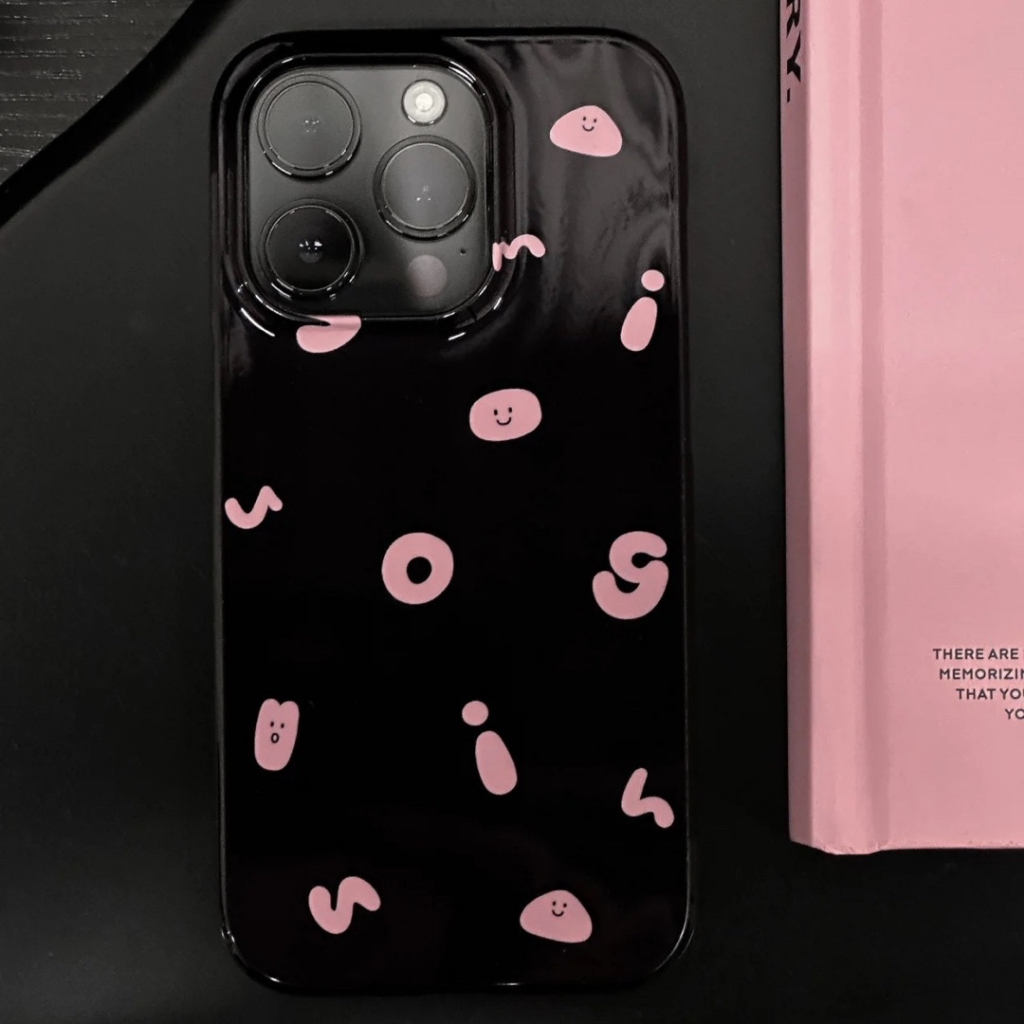 IPHONE Ins Fashion Simple Alphabet Case Kompatibel Untuk Iphone11 14 13 12 Pro Max7 8 Plus XR X XS Max SE 2020 Smiley Lucu Glossy Halus Lembut Tpu Silicon Phone Case