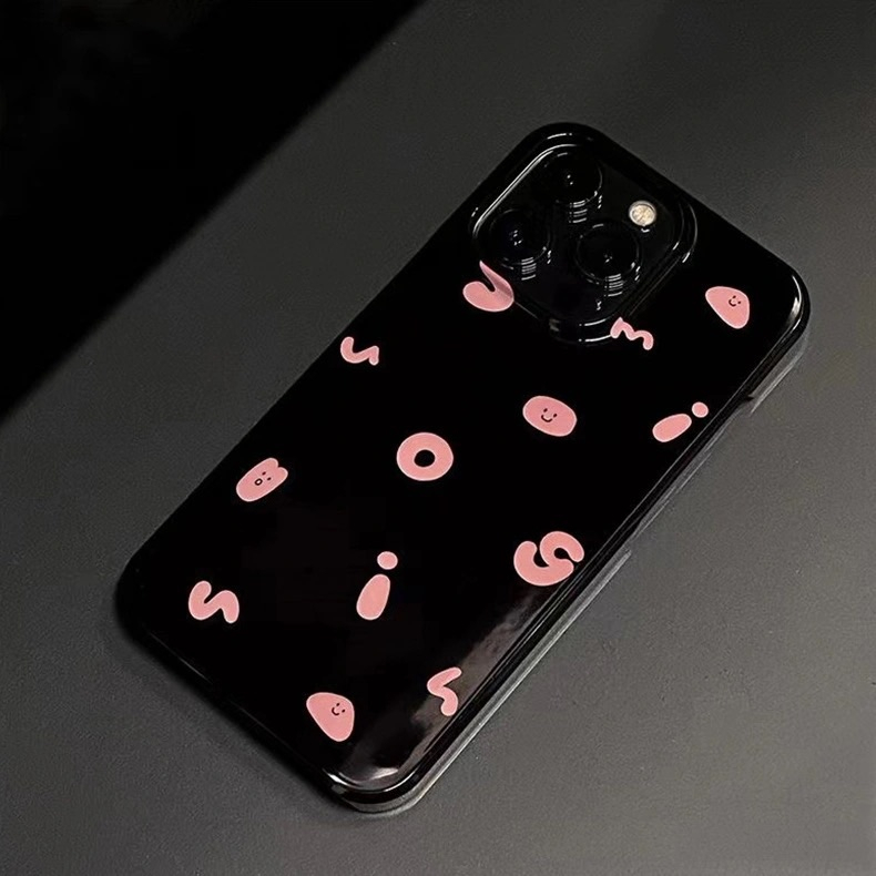 IPHONE Ins Fashion Simple Alphabet Case Kompatibel Untuk Iphone11 14 13 12 Pro Max7 8 Plus XR X XS Max SE 2020 Smiley Lucu Glossy Halus Lembut Tpu Silicon Phone Case