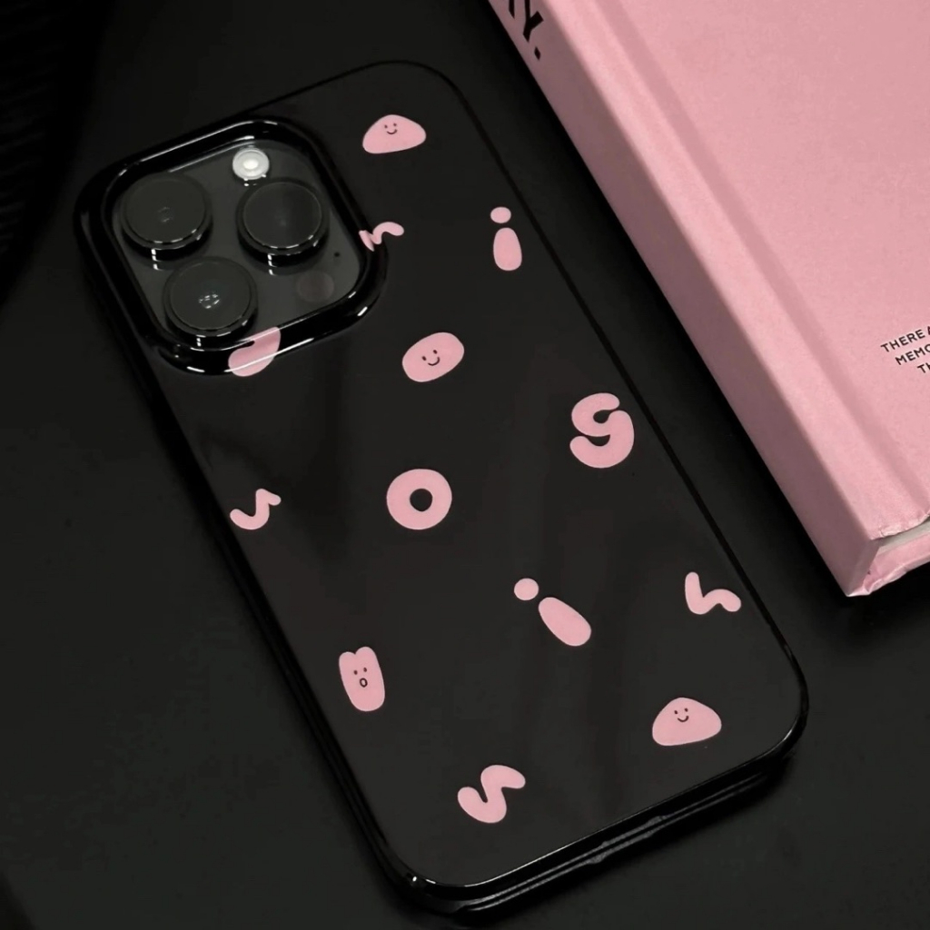 IPHONE Ins Fashion Simple Alphabet Case Kompatibel Untuk Iphone11 14 13 12 Pro Max7 8 Plus XR X XS Max SE 2020 Smiley Lucu Glossy Halus Lembut Tpu Silicon Phone Case