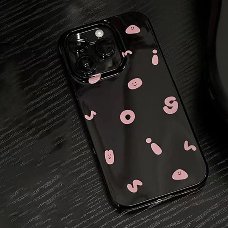 IPHONE Ins Fashion Simple Alphabet Case Kompatibel Untuk Iphone11 14 13 12 Pro Max7 8 Plus XR X XS Max SE 2020 Smiley Lucu Glossy Halus Lembut Tpu Silicon Phone Case