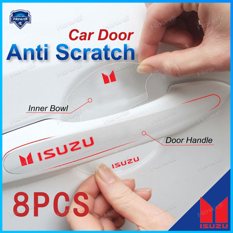 8pc/set Sarung Pelindung Gagang Pintu Mobil Isuzu Inner Bowl Anti Gores Sticker