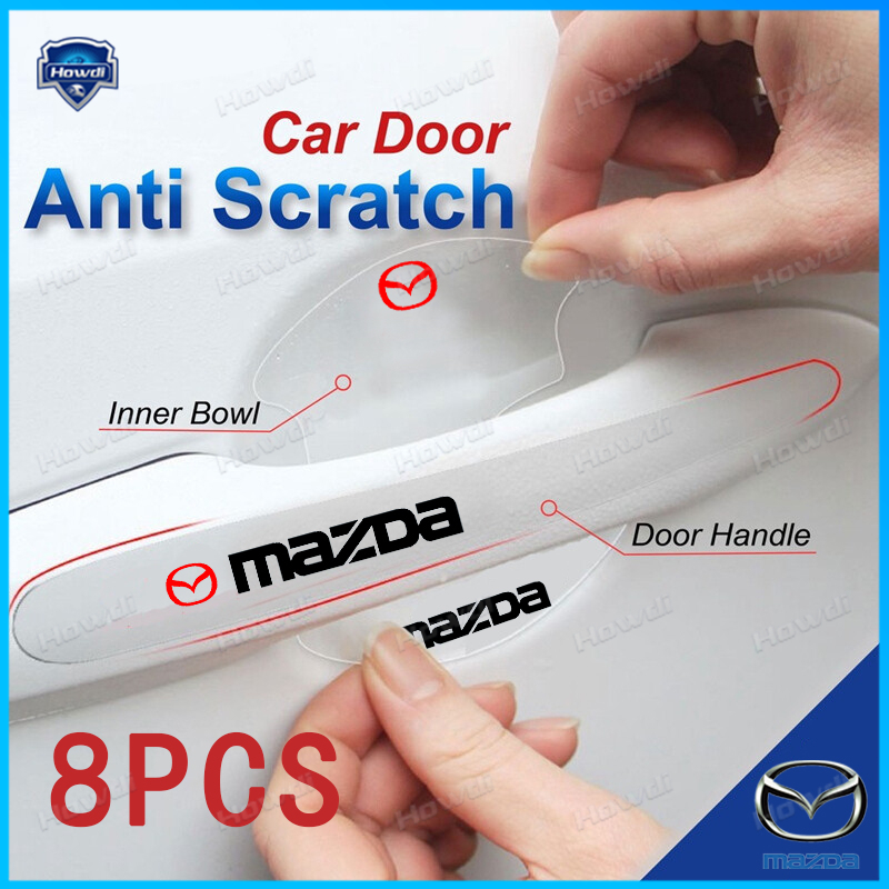 8pc/set Mazda Penutup Pelindung Gagang Pintu Mobil Inner Bowl Anti Gores Sticker