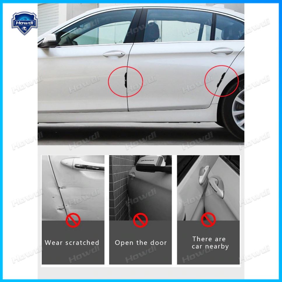 4pcs Stiker Bar Pelindung Tepi Pintu Mobil Anti-Tabrakan Pelindung Samping Silikon Pengaman Belakang Untuk Ford