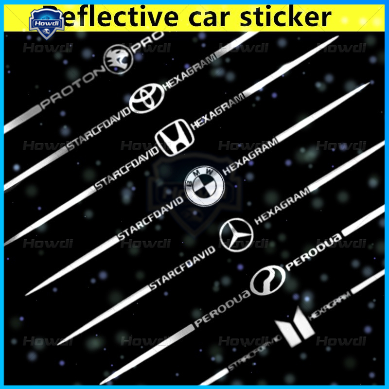 1pc Stiker Laser Putih Stiker logo Mobil Reflektif Stiker Dekorasi Mobil Dengan logo Mobil