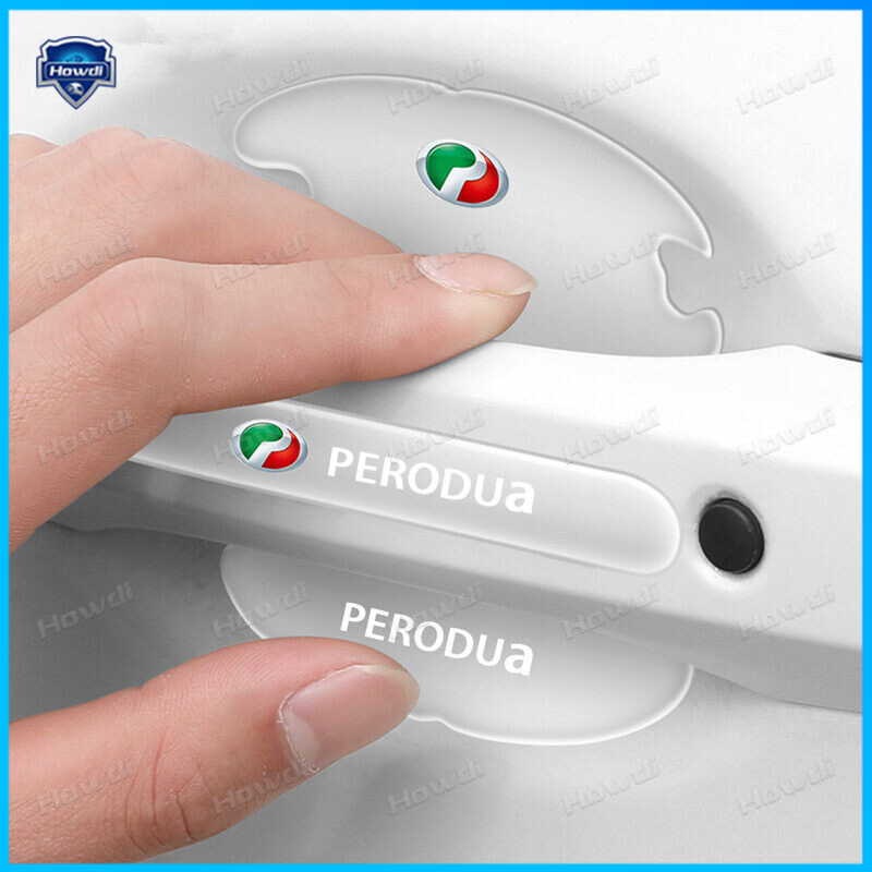 4pcs/set Penutup Pelindung Gagang Pintu Mobil Mangkok Dalam Stiker Anti Gores Untuk Perodua