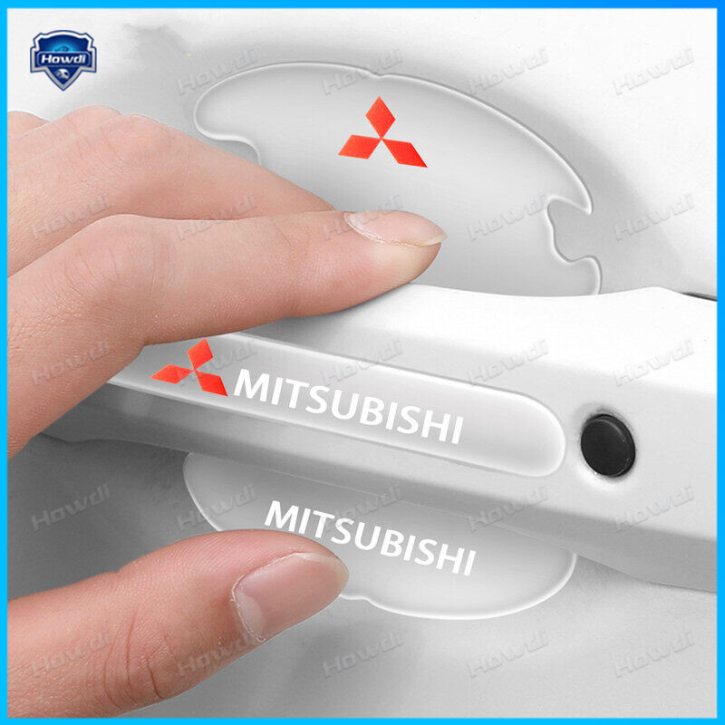 4pcs/set Penutup Pelindung Gagang Pintu Mobil Mangkok Dalam Stiker Anti Gores Untuk Mitsubishi