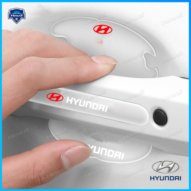 4pcs/set Penutup Pelindung Gagang Pintu Mobil Mangkok Dalam Stiker Anti Gores Untuk Hyundai