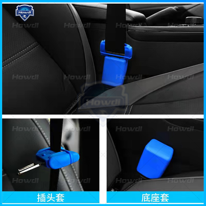 Sabuk Pengaman Universal Mobil Klip Gesper Silicone Cover Pelindung Anti Gores Tabrak Dekorasi Aksesoris