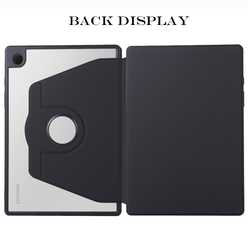 Untuk Samsung Galaxy Tab A8 10.5 (2021) 10.5 &quot;SM-X200 SM-X205 Fashion360° Rotating Stand High End Acrylic Clear Cover Dengan Slot Pulpen Tablet Pelindung Flip Case