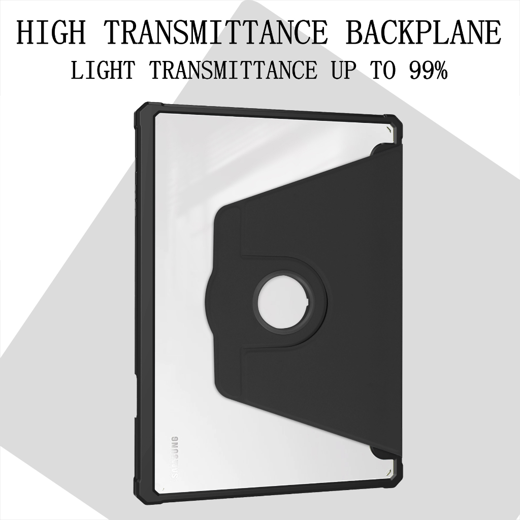 Untuk Samsung Galaxy Tab S8 S7 11.0 &quot;SM-X700 SM-X706 SM-X706B/U/N SM-T870 SM-T875 SM-T876B Fashion360° Penutup Bening Bahan Akrilik Berputar Dengan Pen Slot Stand Tablet Flip Case