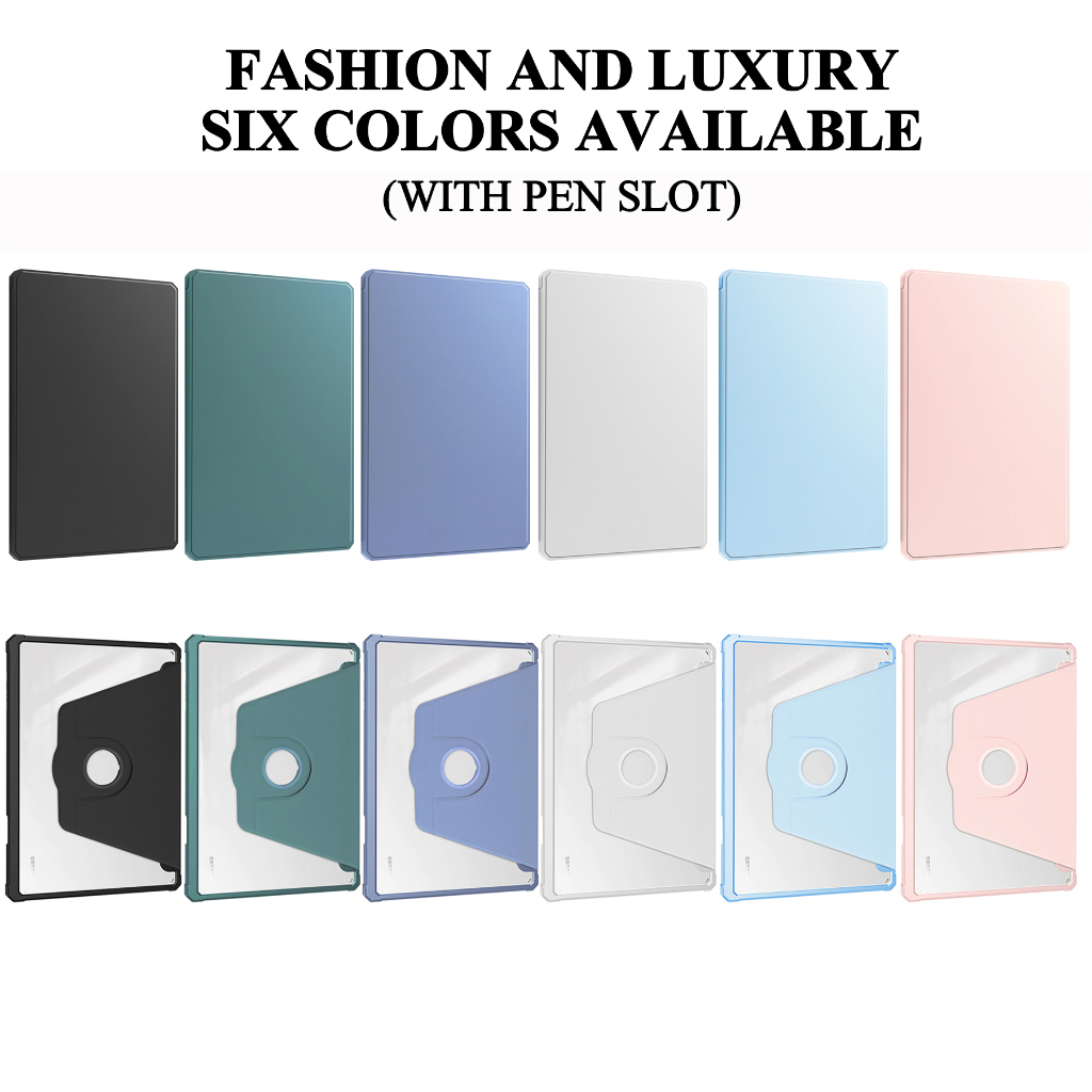 Untuk Samsung Galaxy Tab S8 S7 11.0 &quot;SM-X700 SM-X706 SM-X706B/U/N SM-T870 SM-T875 SM-T876B Fashion360° Penutup Bening Bahan Akrilik Berputar Dengan Pen Slot Stand Tablet Flip Case