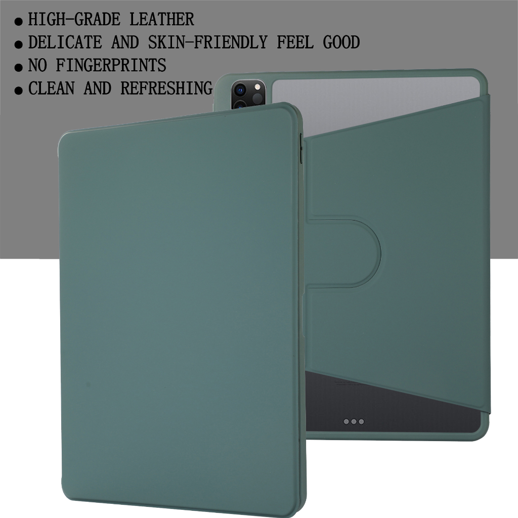 Untuk iPad Pro 12.9 2022 2021 2020 2018 iPad Pro 12.9-inch 5th 4th 3rd generation Fashion360° Penutup Bening Akrilik Berputar Dengan Stand Slot Pulpen Flip Case Pelindung Tablet Mewah