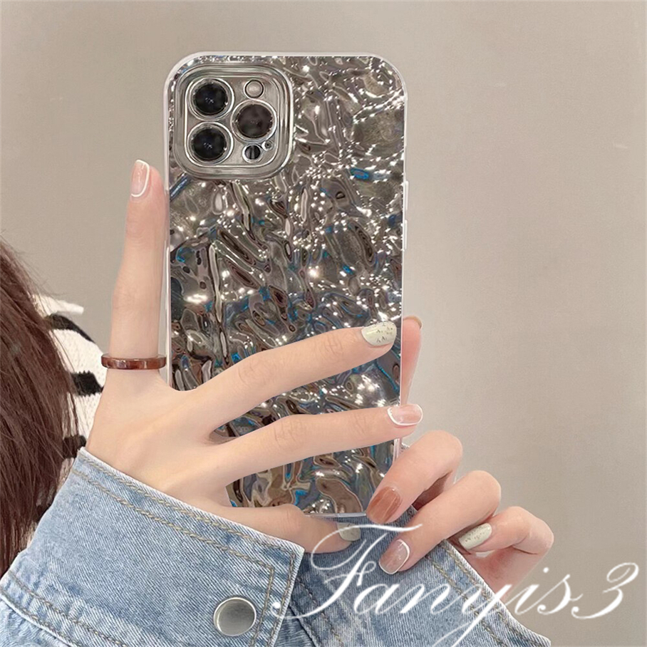 Compatible For IPhone 14 13 12 11 Pro Max X XR Xs Max 8 7 6 6s Plus S0E 2020 Kompatibel Untuk Mewah Perak Pola Batu Electroplating Phone Case TPU Silicon Lembut Cover Pelindung