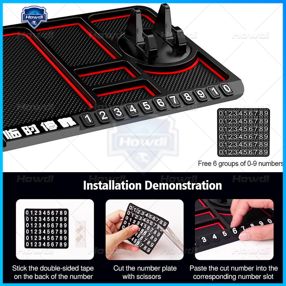 Silicone Anti-Slip Mat Car Handphone GPS Holder Dashboard Mobil Anti Slip Mat Nomor Parkir Mobil Tahan Panas washab