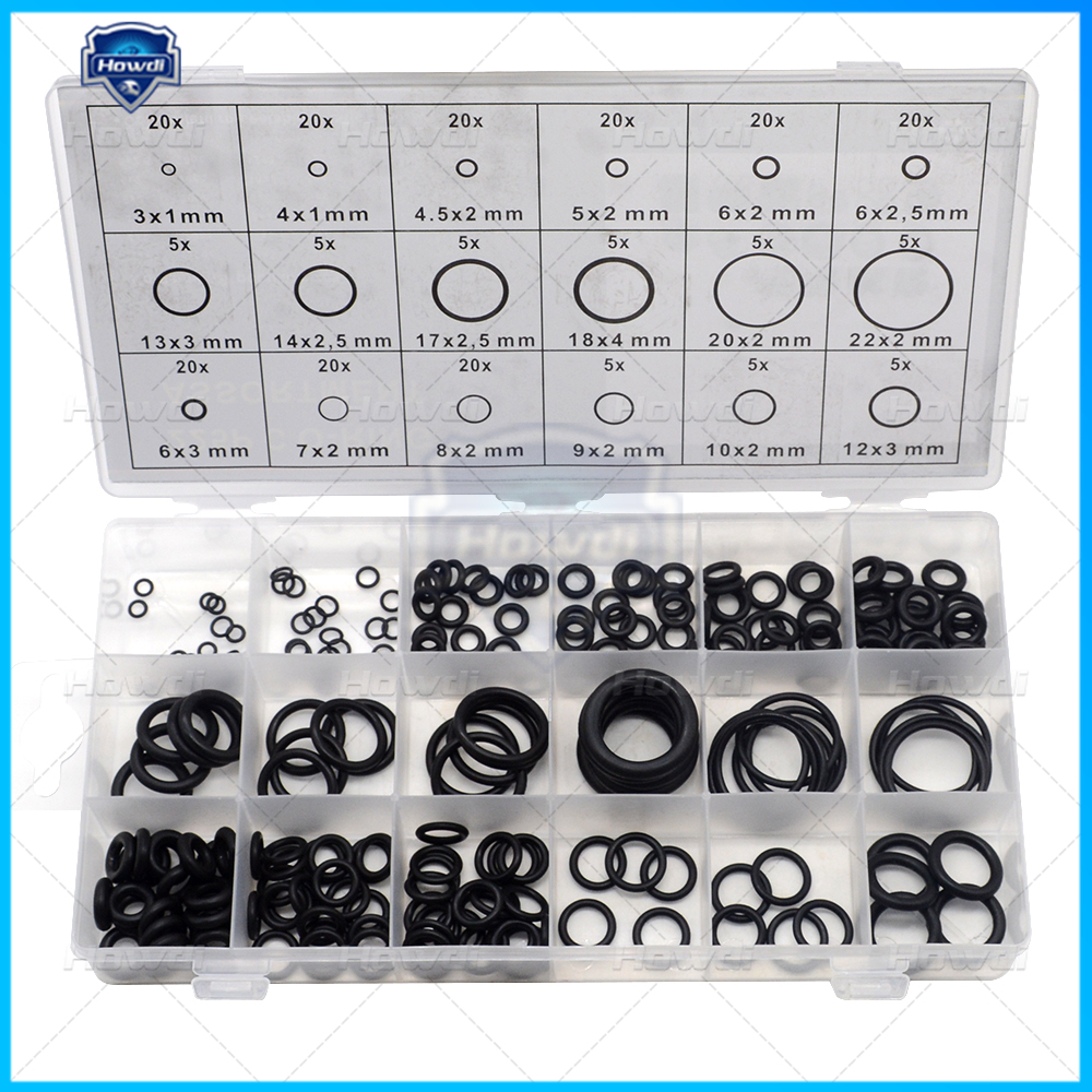 225pcs Ring O Karet Assortment Washer Gasket Sealing O-Ring Kit