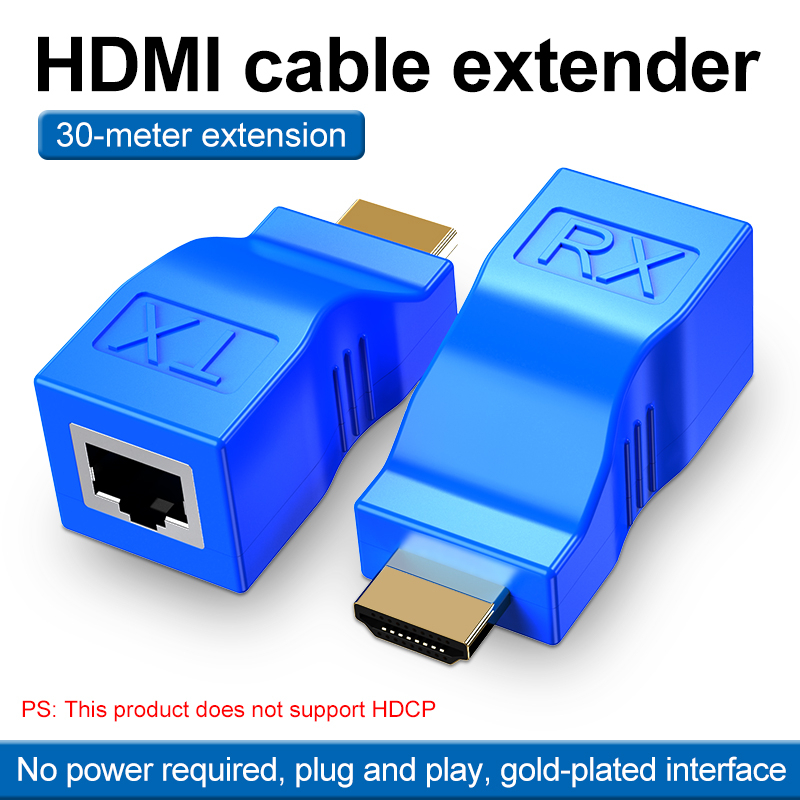 4k HDMI Extender HDMI Extension up to 30m Over Extension 30m Over CAT5e/CAT6 UTP Kabel Eterna RJ45 Port Jaringan LAN Untuk PC