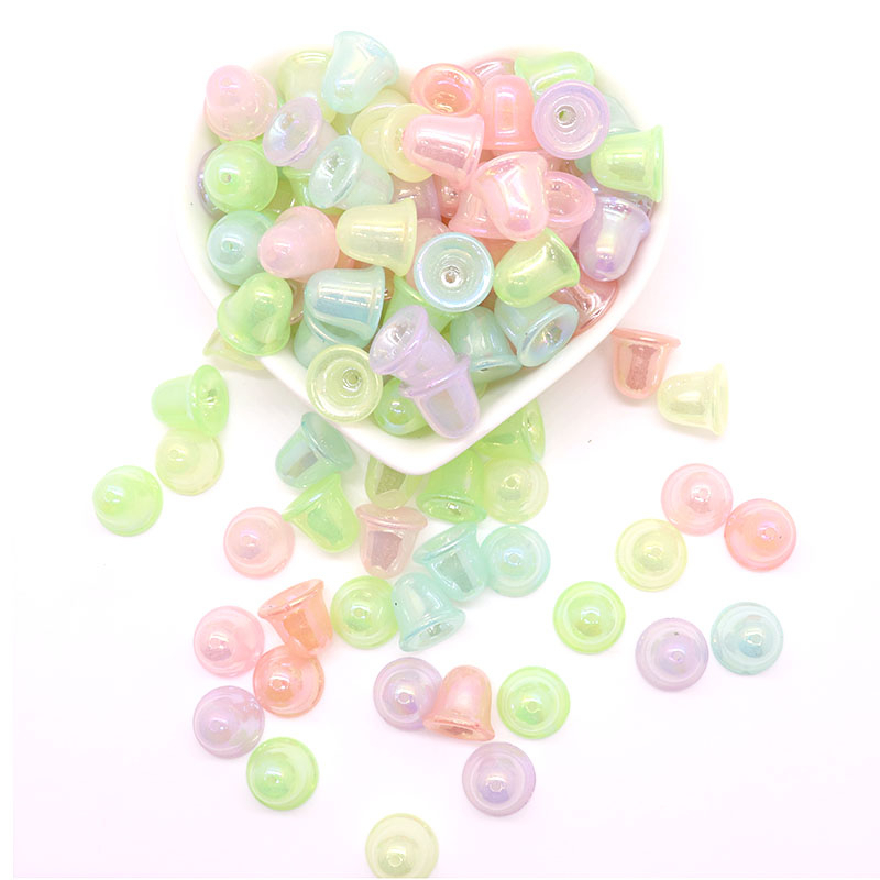 20 Pcs Manik-Manik Akrilik Bulat Warna-Warni Topi Spacer Manik-Manik Handmade Kalung Gelang DIY Membuat Perhiasan Aksesoris