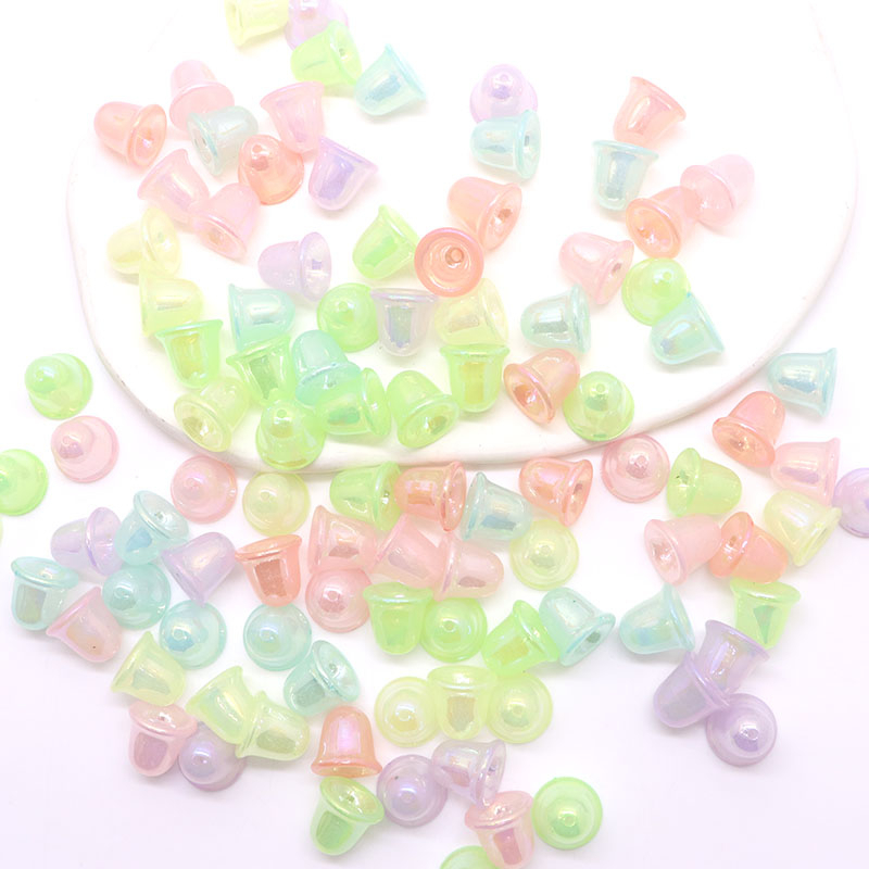 20 Pcs Manik-Manik Akrilik Bulat Warna-Warni Topi Spacer Manik-Manik Handmade Kalung Gelang DIY Membuat Perhiasan Aksesoris